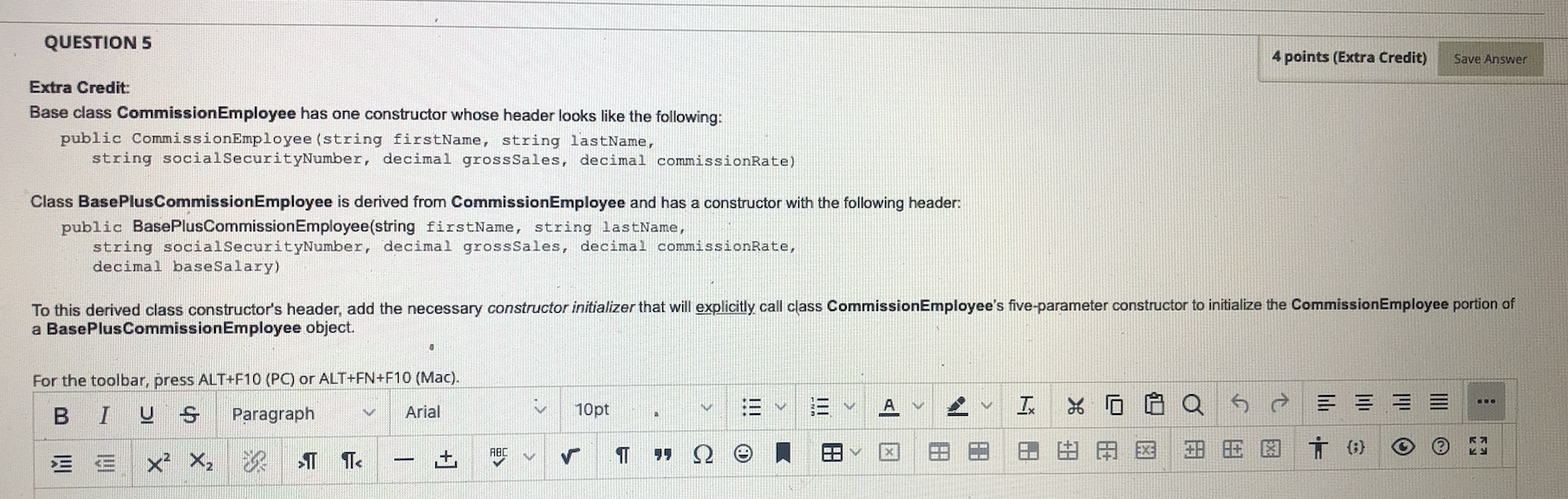 Solved QUESTIONS 4 points (Extra Credit) Save Answer Extra | Chegg.com