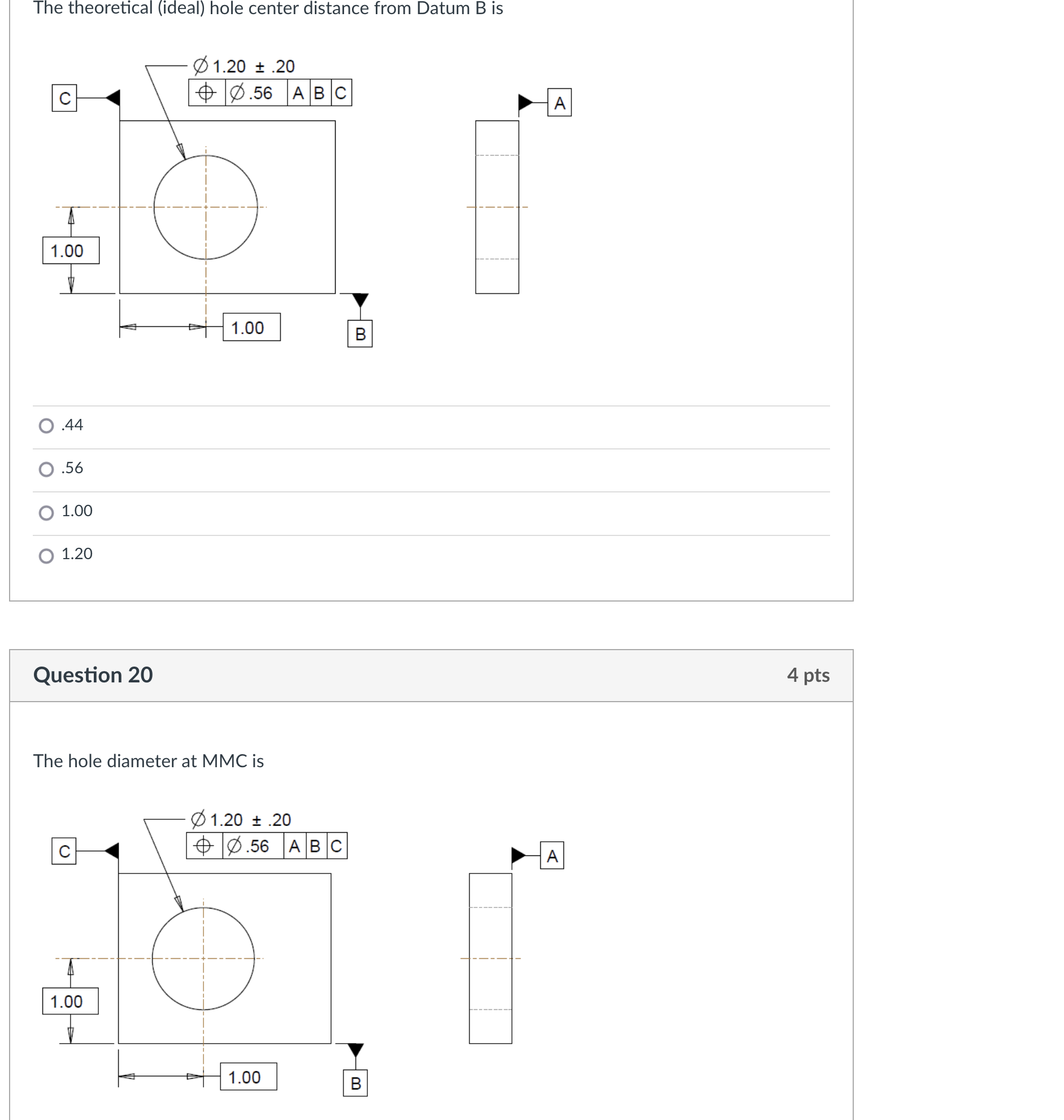 Solved The theoretical (ideal) hole center distance from | Chegg.com