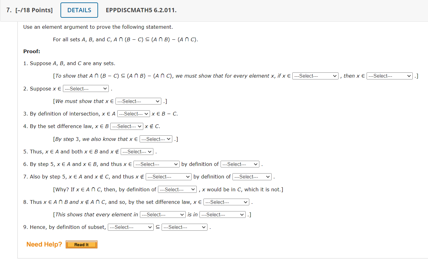 Solved DETAILS EPPDISCMATH5 6.2.011. Use An Element Argument | Chegg.com