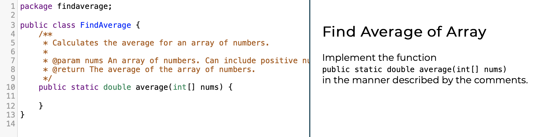 Solved Q: Find Average of Array Implement the | Chegg.com