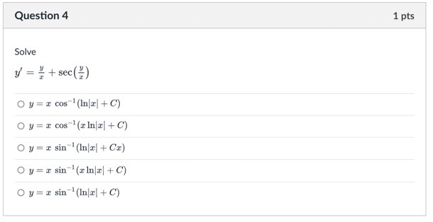 [solved] Y Xy Sec Xy Y Xcos1 Lnx C Y Xcos1 Xlnx C Y Xsin1