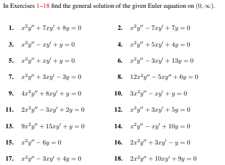 Solved In Exercises 1-18 find the general solution of the | Chegg.com