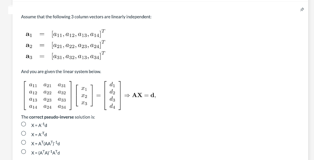 Solved Assume that the following 3 column vectors are | Chegg.com
