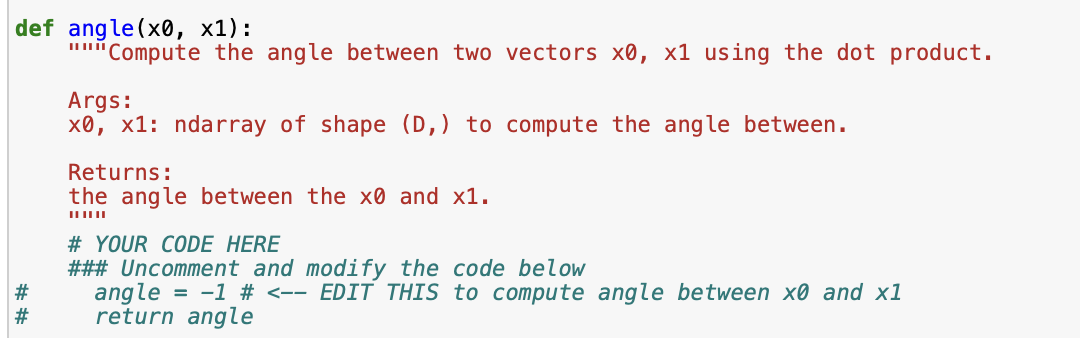 Solved def distance (xθ,x1): 