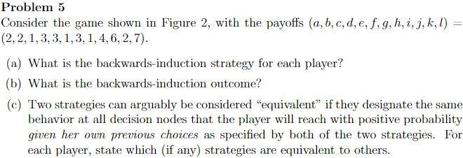 Solved Problem 5 Consider The Game Shown In Figure 2, With | Chegg.com