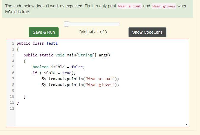 Solved The code below doesn't work as expected. Fix it to | Chegg.com