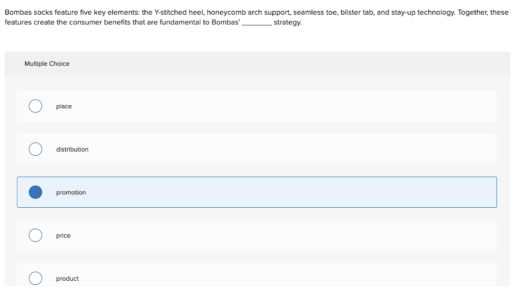 Solved Bombas socks feature five key elements the