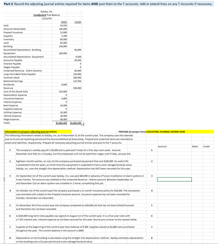 Solved Part 2 Record the adjusting journal entries required | Chegg.com