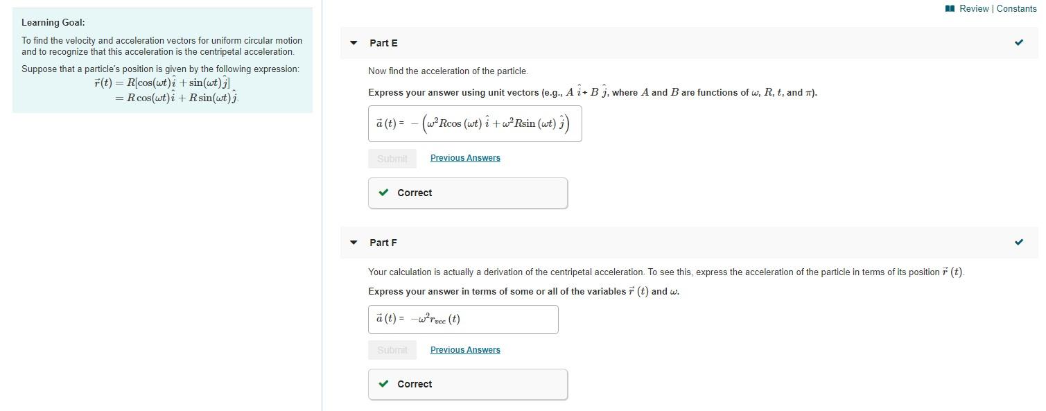 Solved Part G And Part H Please To Find The Velocity And Chegg Com