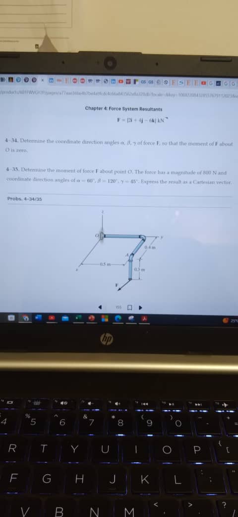 Solved Chapter 4. Force System Resultants 1=[i+4j−(k∣kN2 4- | Chegg.com