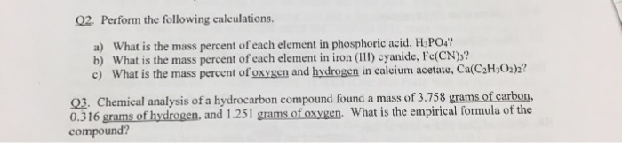 Solved Q2. Perform the following calculations. a) What is | Chegg.com