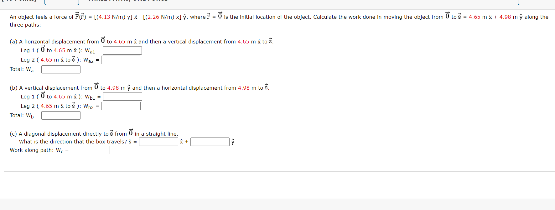 Solved An Object Feels A Force Of F With Arrow R With Arr Chegg Com