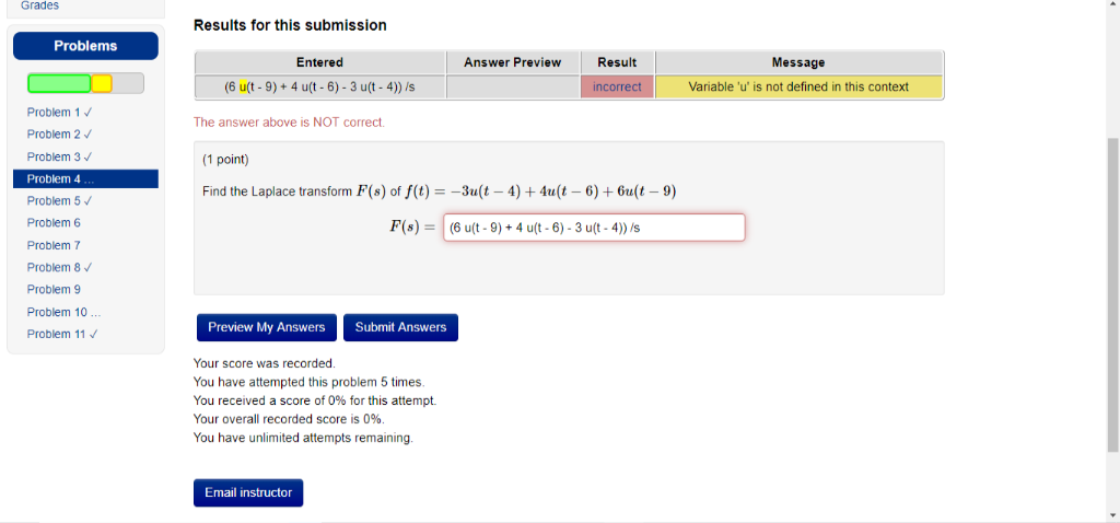 Solved Grades Results for this submission Problems Entered | Chegg.com