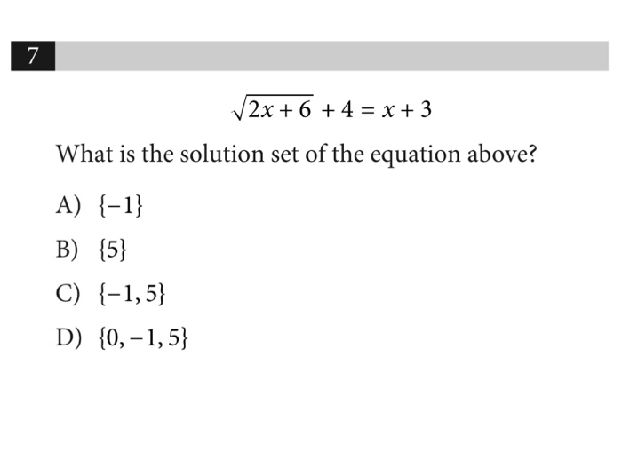 What Is The Solution Set Of The Equation Above