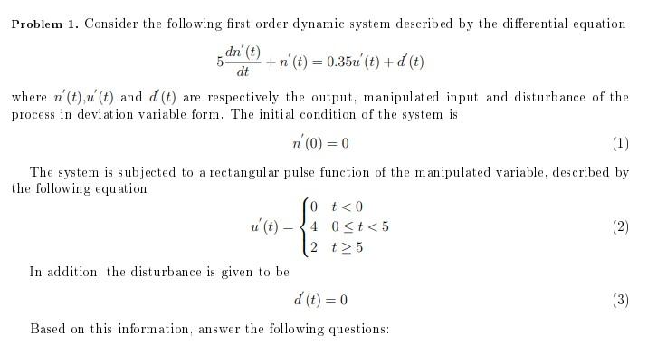 Solved A.solve The Differential Equation Describing The | Chegg.com