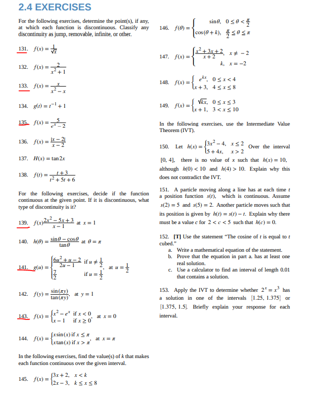 Solved 2.4 EXERCISES For the following exercises, determine | Chegg.com