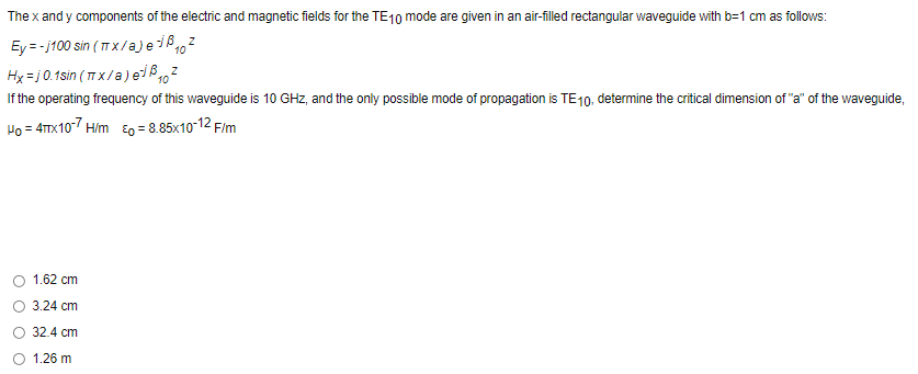 Solved The x and y components of the electric and magnetic | Chegg.com