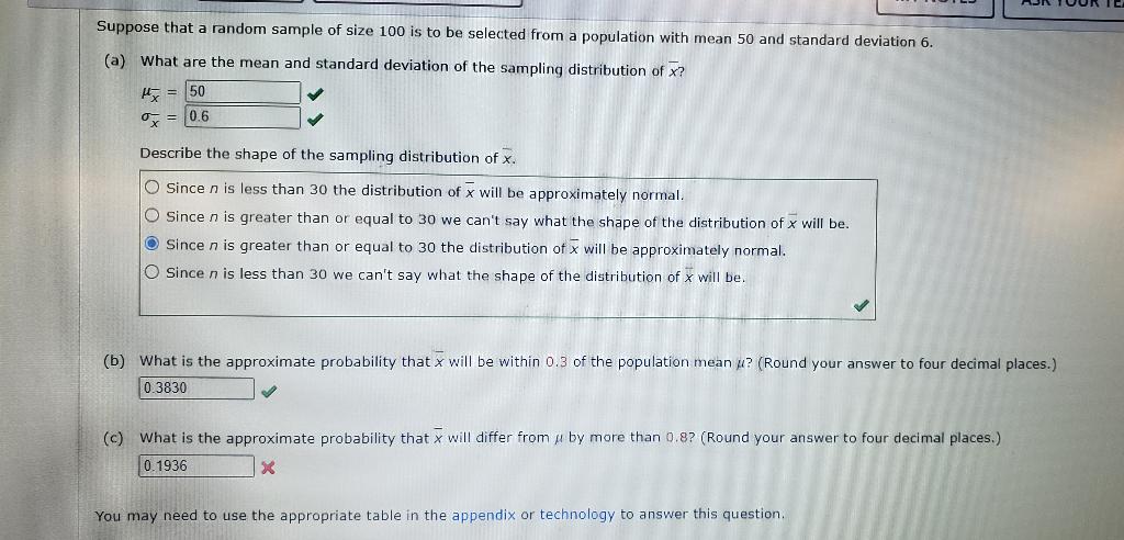 Solved Describe the shape of the sampling distribution of | Chegg.com