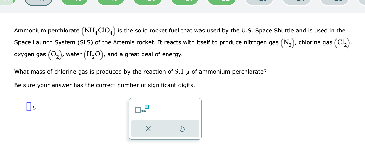 Solved Ammonium Perchlorate Nh4clo4 Is The Solid Rocket