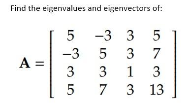 Solved Find the eigenvalues and eigenvectors of: 5 -3 ord A= | Chegg.com