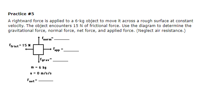 Practice 5 A Rightward Force Is Applied To A 6 Kg Chegg 