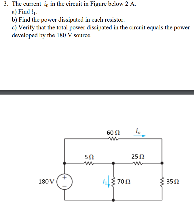 Solved 3. The current i, in the circuit in Figure below 2 A. | Chegg.com