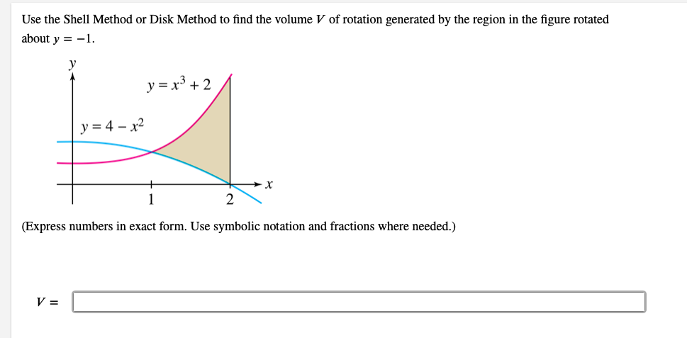 Solved Find the volume of rotation for the region enclosed | Chegg.com