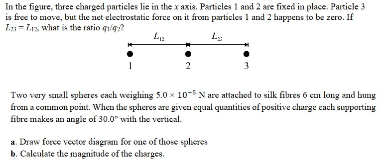 Solved In The Figure Three Charged Particles Lie In The X