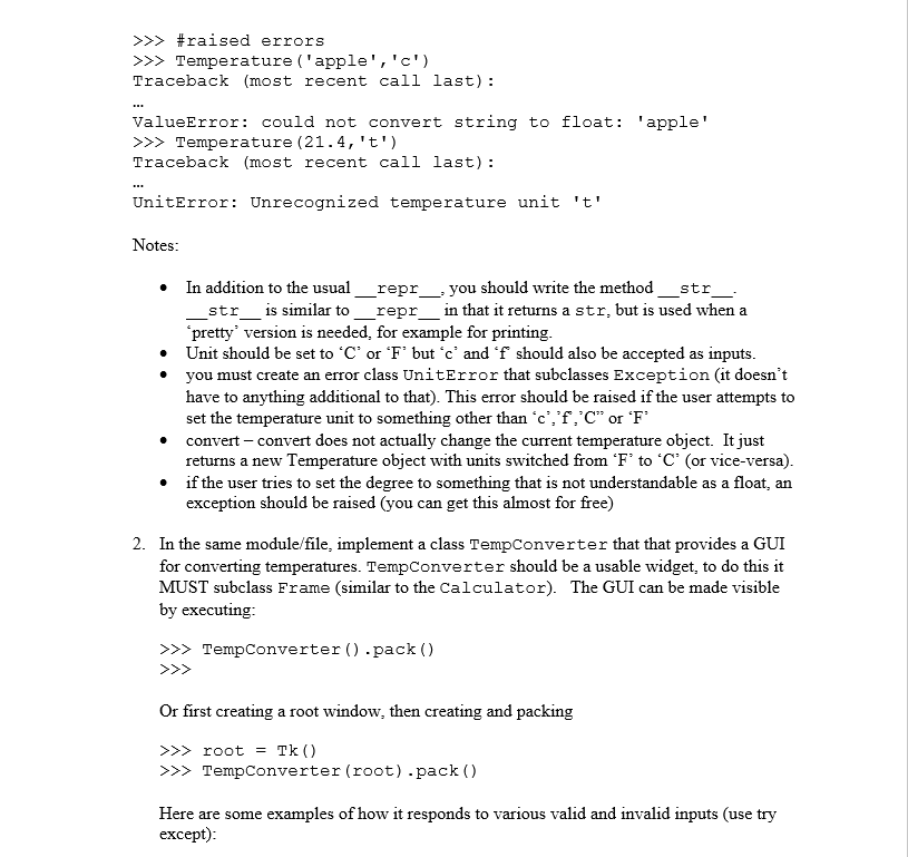 Solved 1. Write a Temperature class to represent Celsius and | Chegg.com