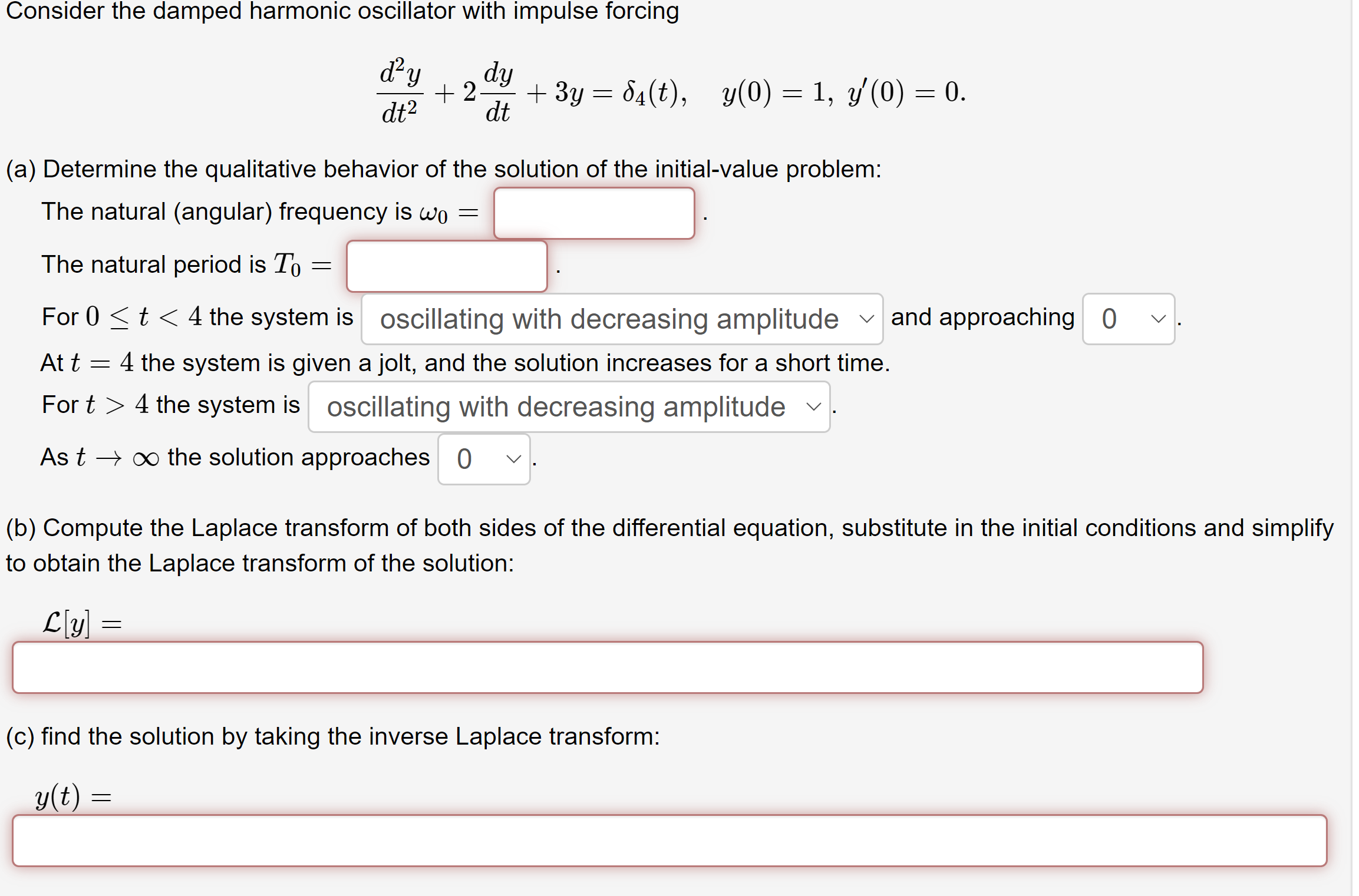 Solved Consider the damped harmonic oscillator with impulse | Chegg.com