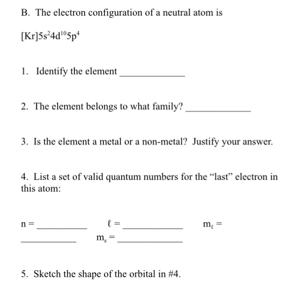 Solved The electron configuration of a neutral atom is | Chegg.com