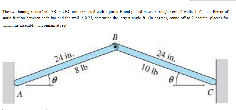 Solved The Two Homogeneous Bars AB And BC Are Connected With | Chegg.com