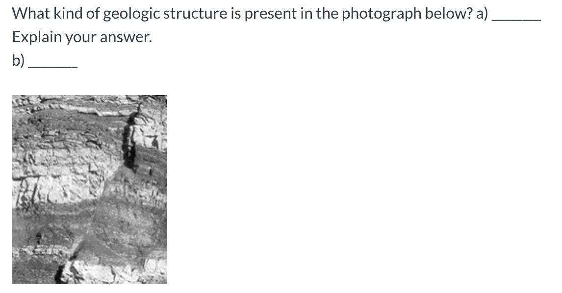 Solved What kind of geologic structure is present in the | Chegg.com