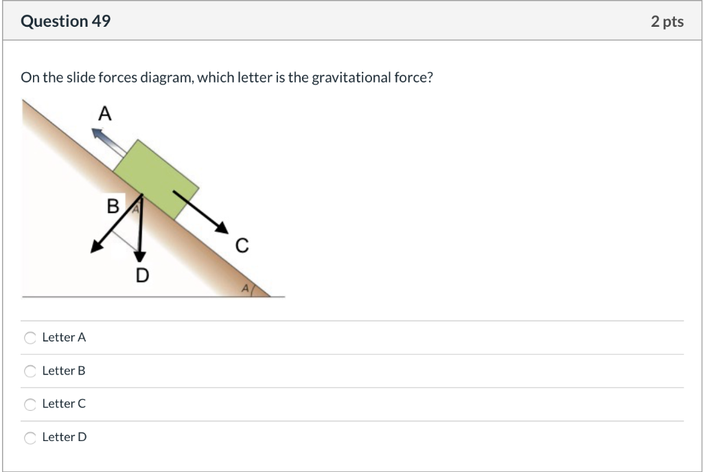 Solved Question 45 2 pts Which letter points to the | Chegg.com