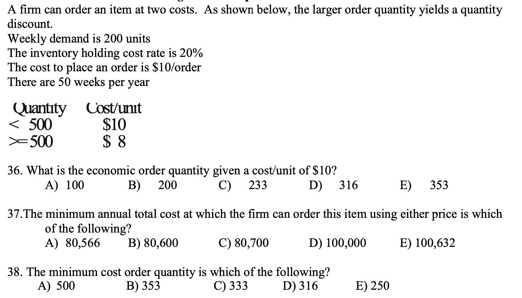 solved-a-firm-can-order-an-item-at-two-costs-as-shown-chegg