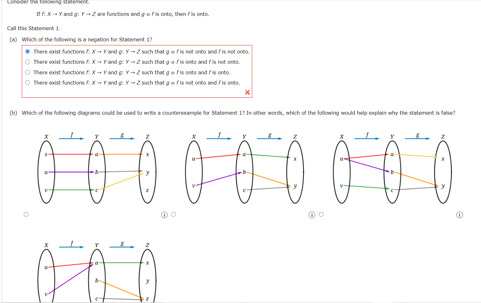 Solved Consider The Following Statement If F X → Y And G