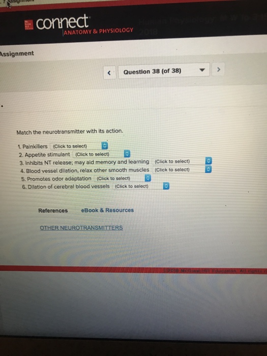 Solved: Connect ANATOMY &PHYSIOLOGY Assignment Question 38... | Chegg.com