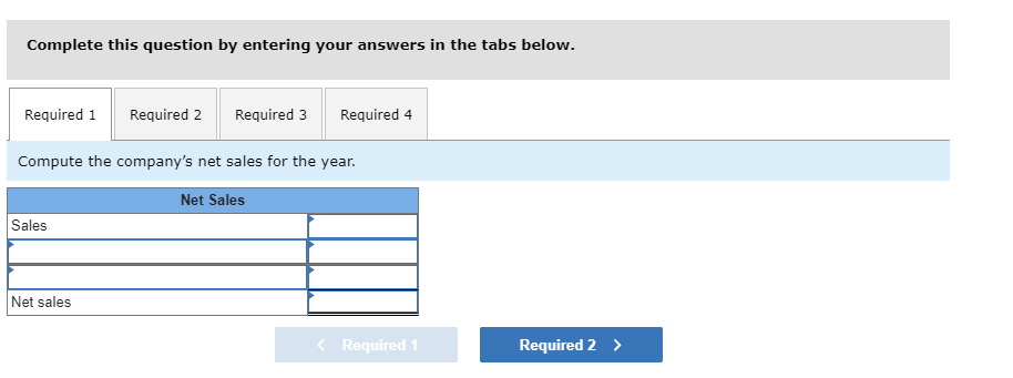 Complete this question by entering your answers in the tabs below. required 1 required 2 required 3 required 4 compute the co