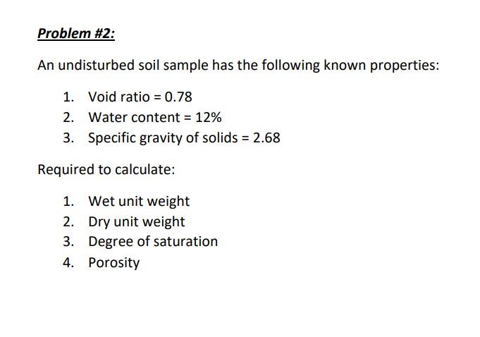 Solved The Weight Of A Chunk Of Moist Soil Sample Is Chegg Com