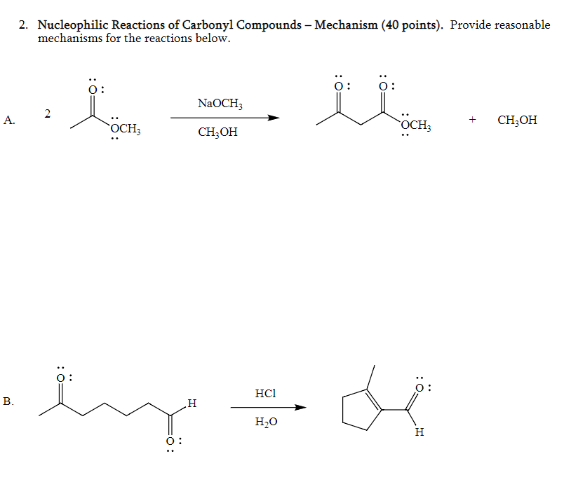 Solved 2. Nucleophilic Reactions of Carbonyl Compounds - | Chegg.com