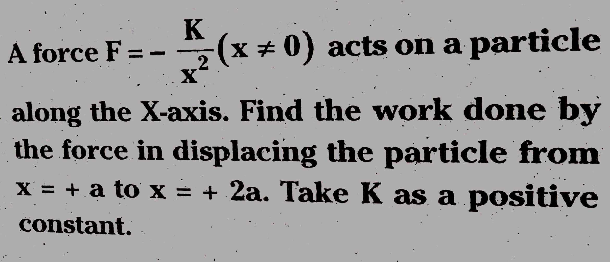 Solved A Force F =- K(x ż (x+0) Acts On A Particle X 2 X | Chegg.com