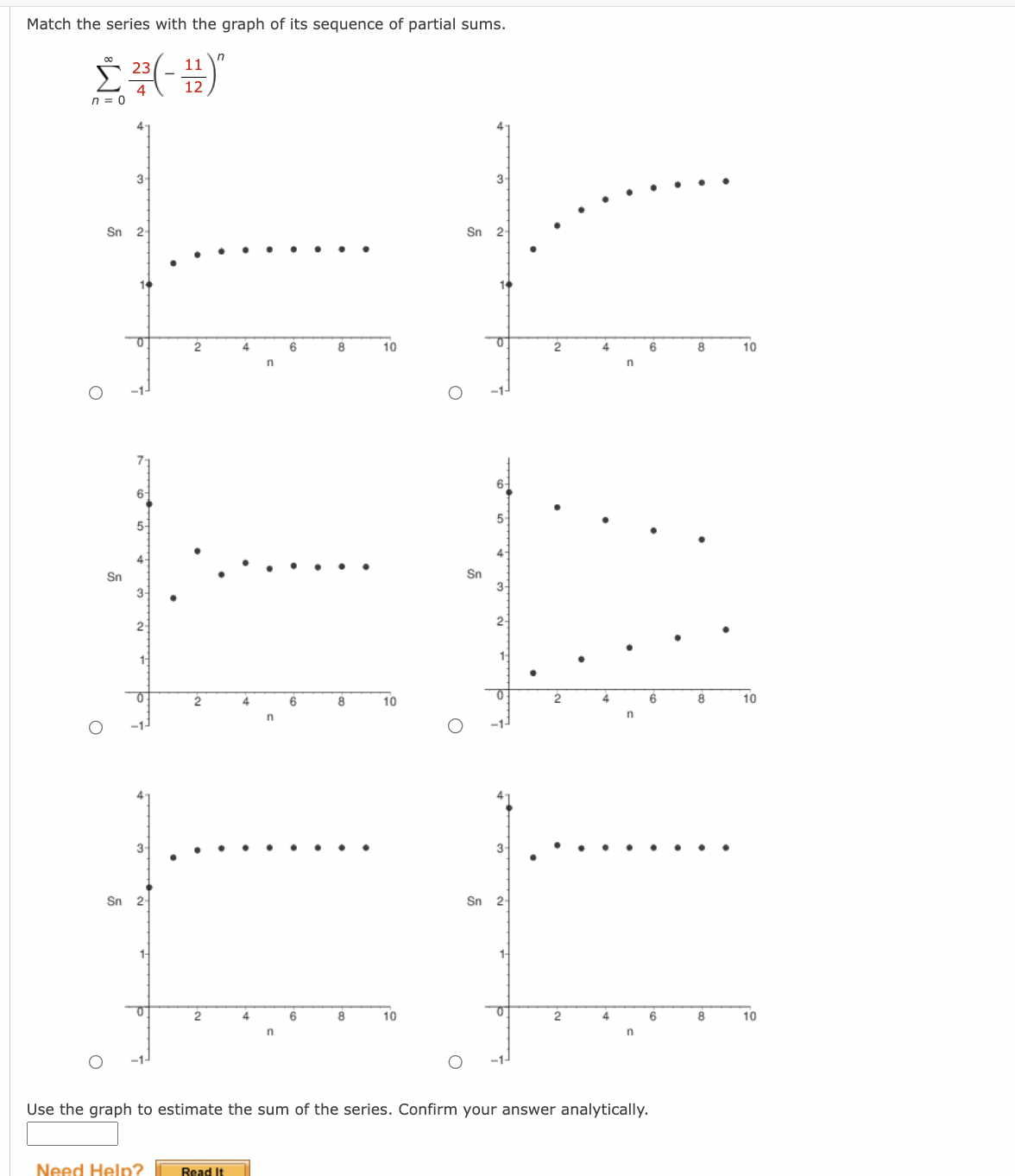 Solved Match the series with the graph of its sequence of | Chegg.com