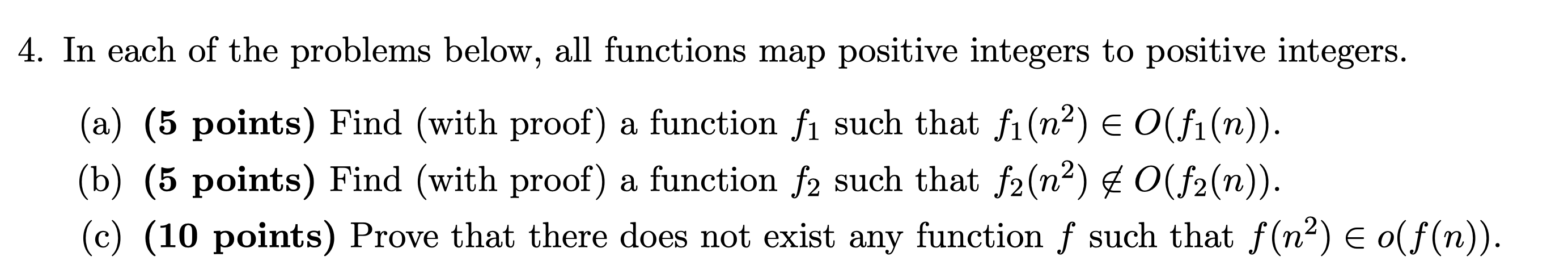 Solved 4. In each of the problems below, all functions map | Chegg.com