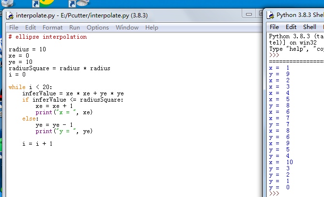 Solved Please write a program of interpolating ellipse using | Chegg.com