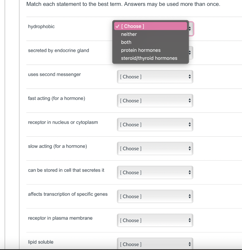 Solved Match each statement to the best term. Answers may be | Chegg.com