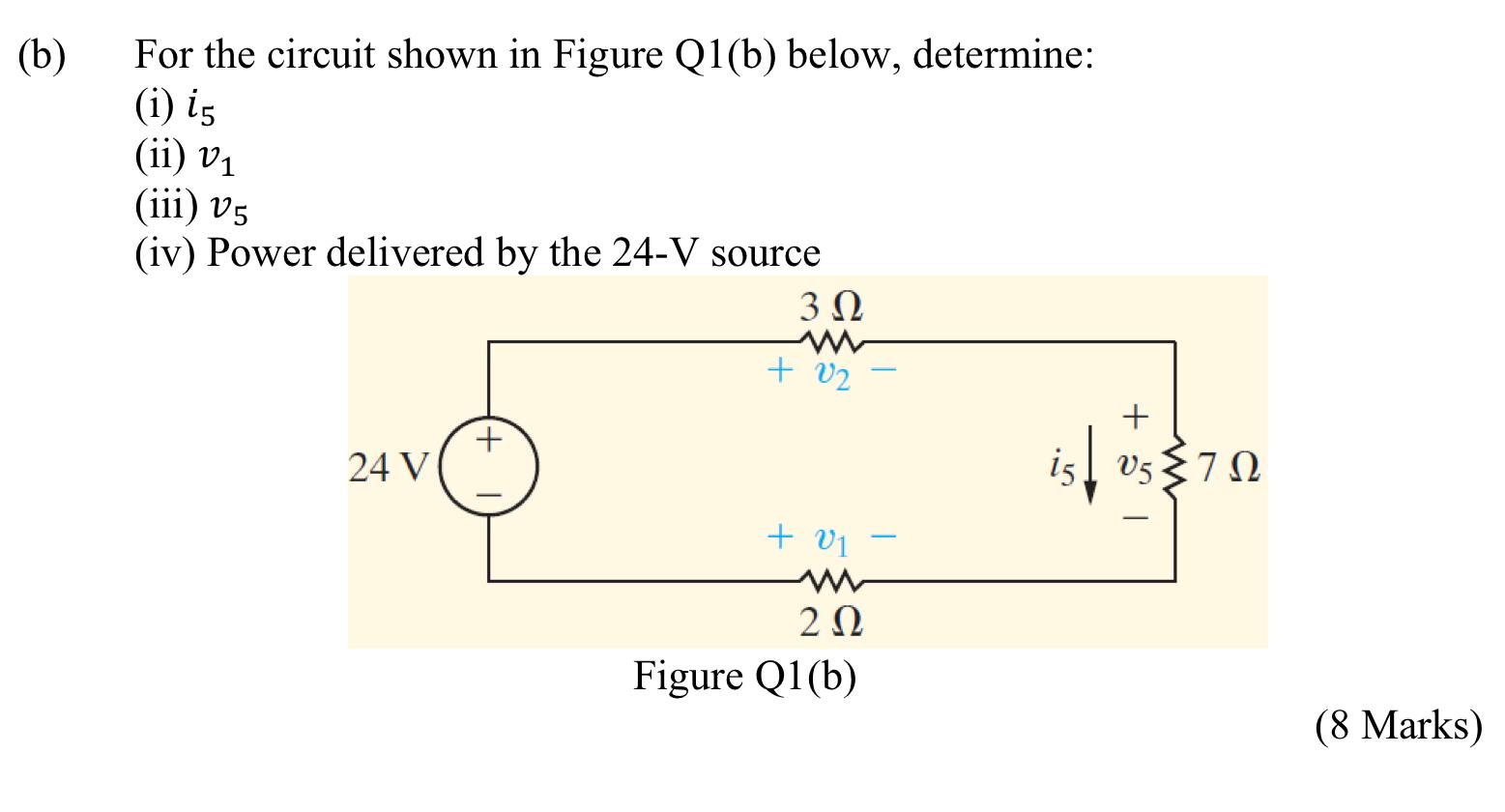 Solved (b) For The Circuit Shown In Figure Q1(b) Below, | Chegg.com