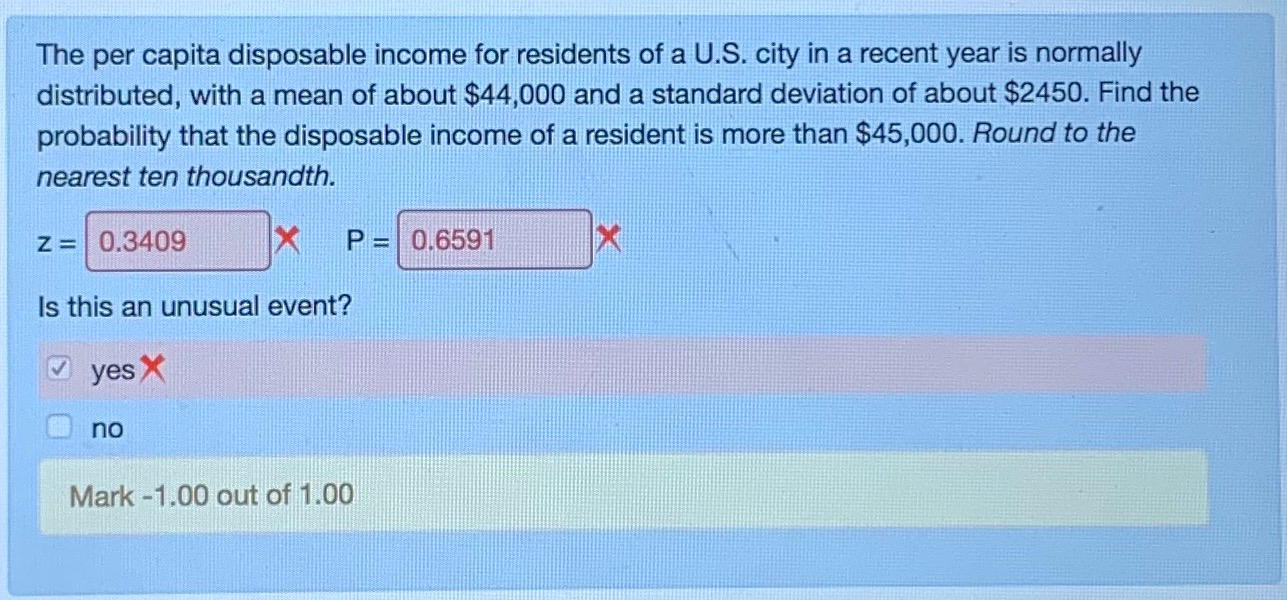 Solved The per capita disposable for residents of a