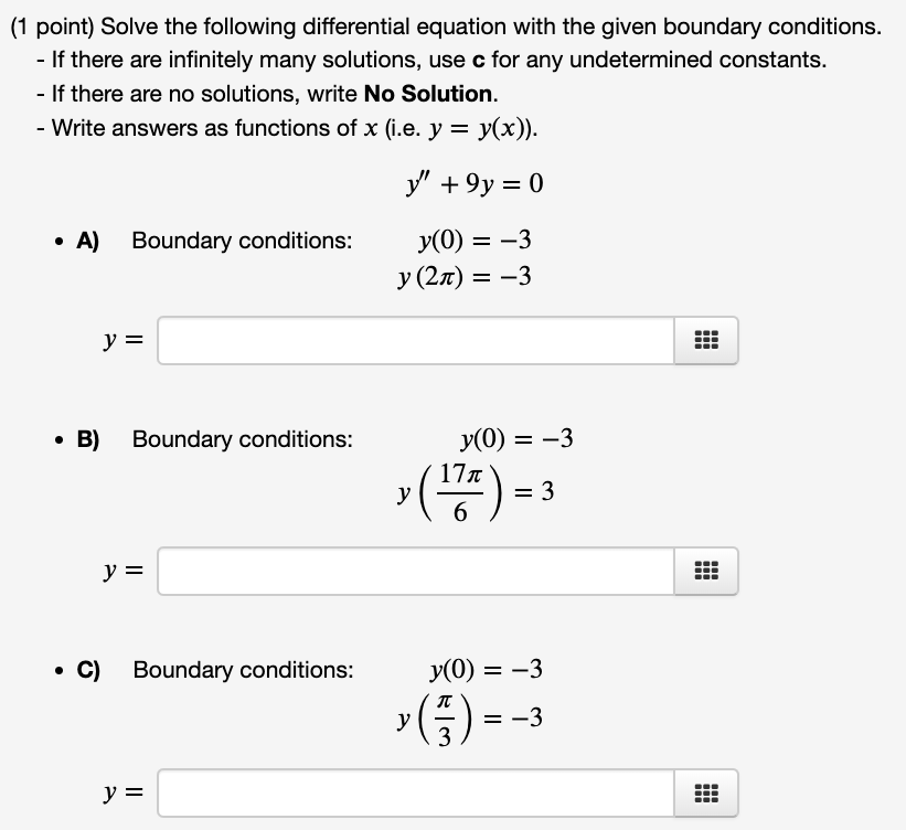 Solved (1 Point) Solve The Following Differential Equation | Chegg.com