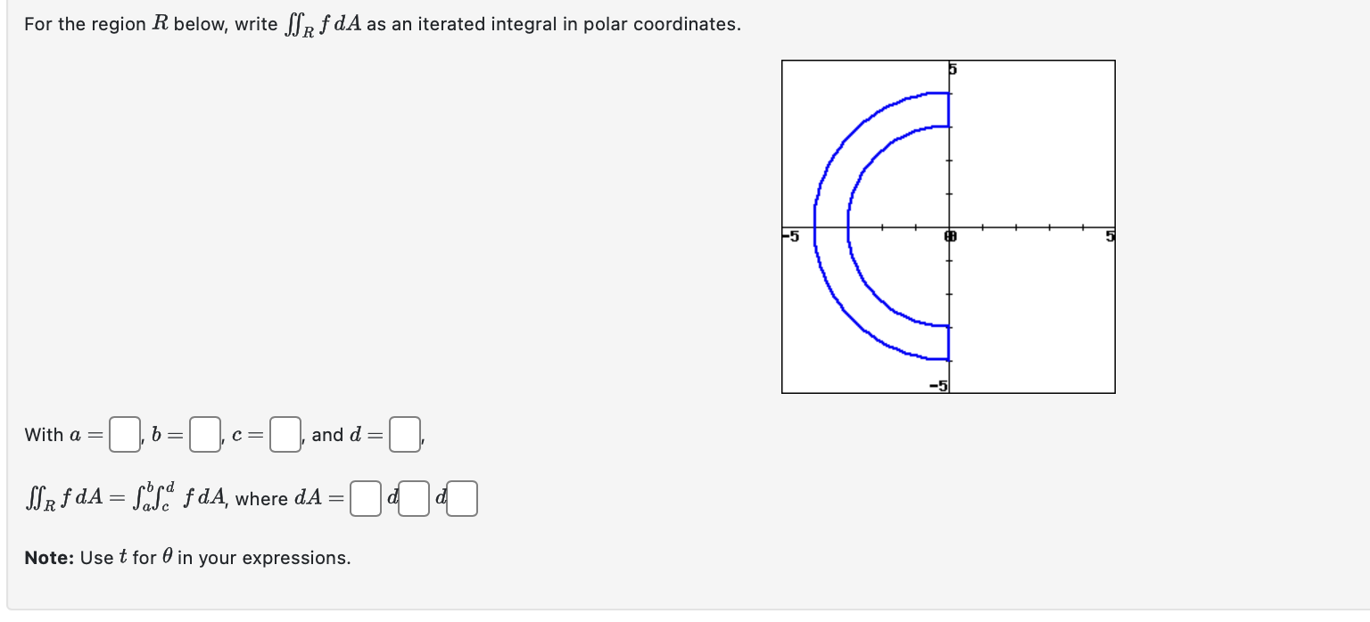 Writing Rfda Solved For the region R below, write ∬RfdA as an iterated | Chegg.com