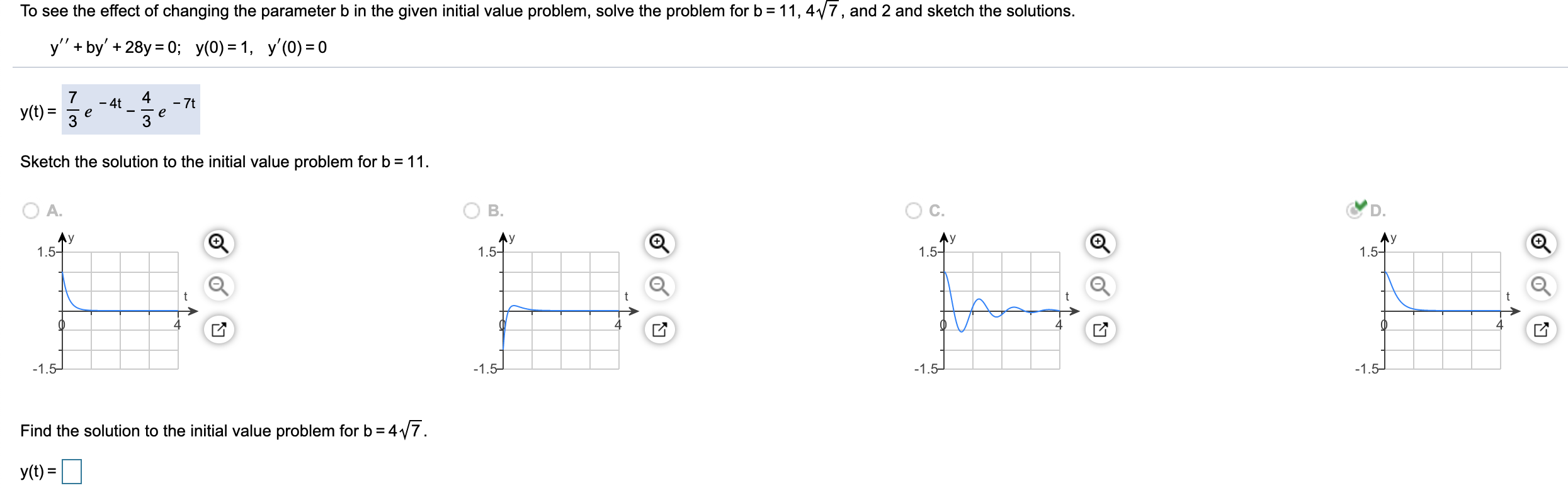 Solved To see the effect of changing the parameter b in the | Chegg.com